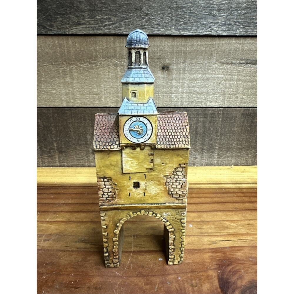 Deutschland Miniature German Clock tower House 7”x2.5x1.5